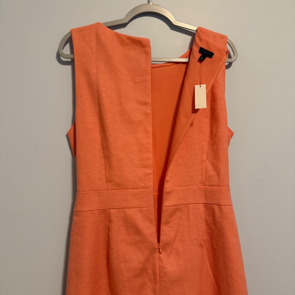 Talbots Petite Sleeveless Linen Blend pink/Coral Dress Size 16p - Picture 4 of 10